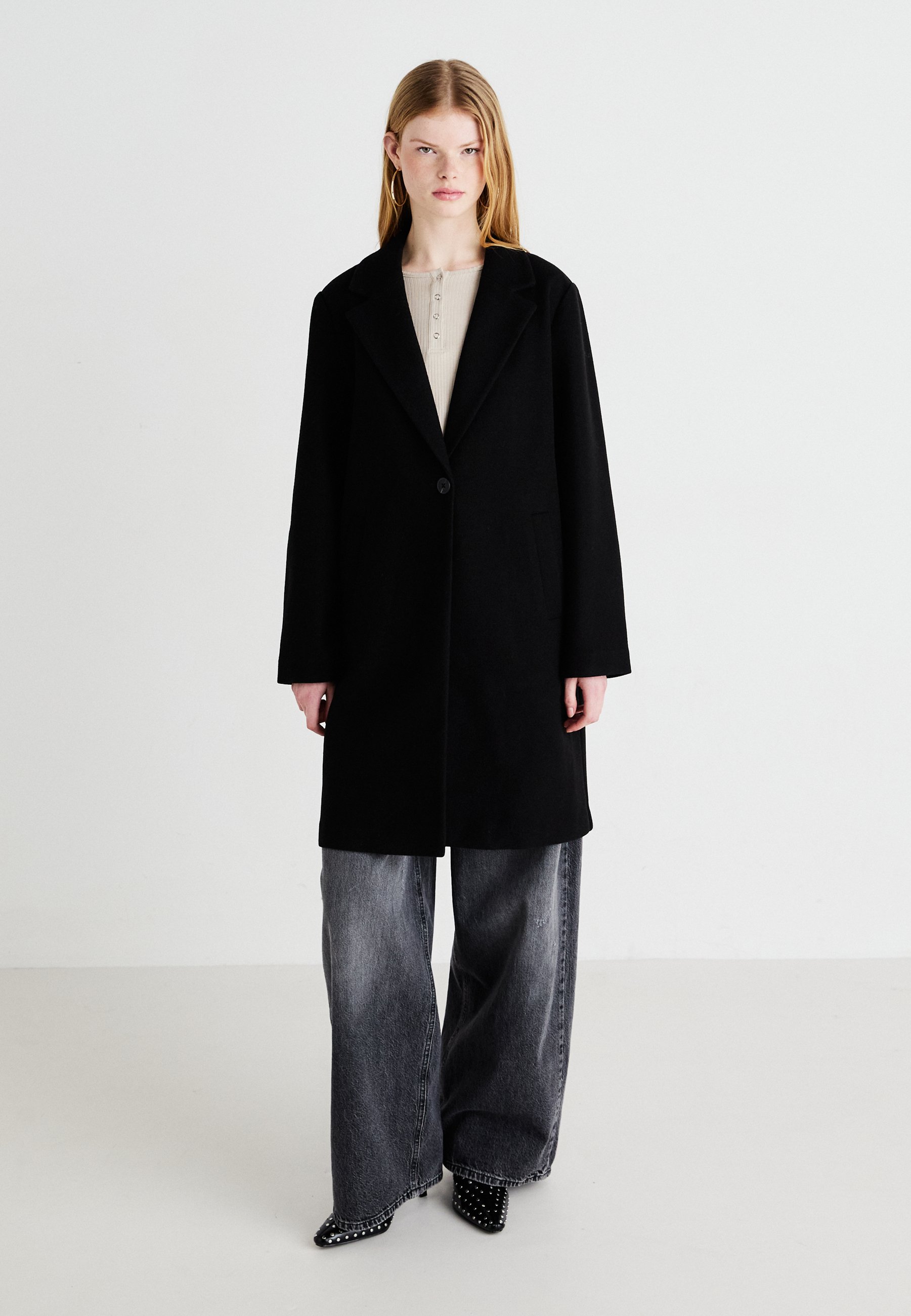 Kurzmantel Schwarzer Mantel Damen Vero Moda Vero Moda VMVINCEMARI