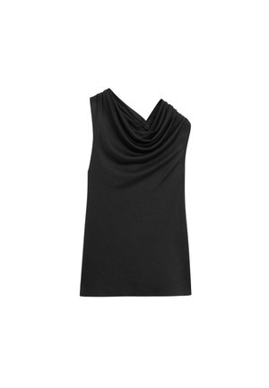 Massimo Dutti, FLOWING TOP WITH KNOT DETAIL - Débardeur - black