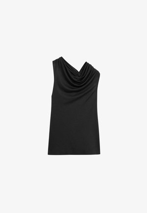 Massimo Dutti, FLOWING TOP WITH KNOT DETAIL - Débardeur - black