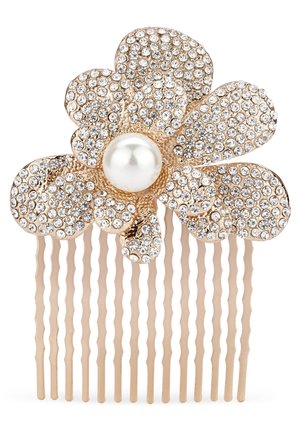 HAIRCOMB WITH STRASS AND BEAD - Haar-Styling-Accessoires - gold/white pearls