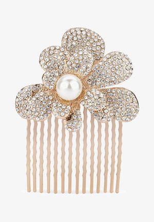 Celebride HAIRCOMB WITH STRASS AND BEAD - Accessoires cheveux - gold/white pearls