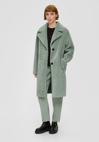 s.Oliver AUS TEDDY-PLÜSCH - Manteau classique - salbeigrün