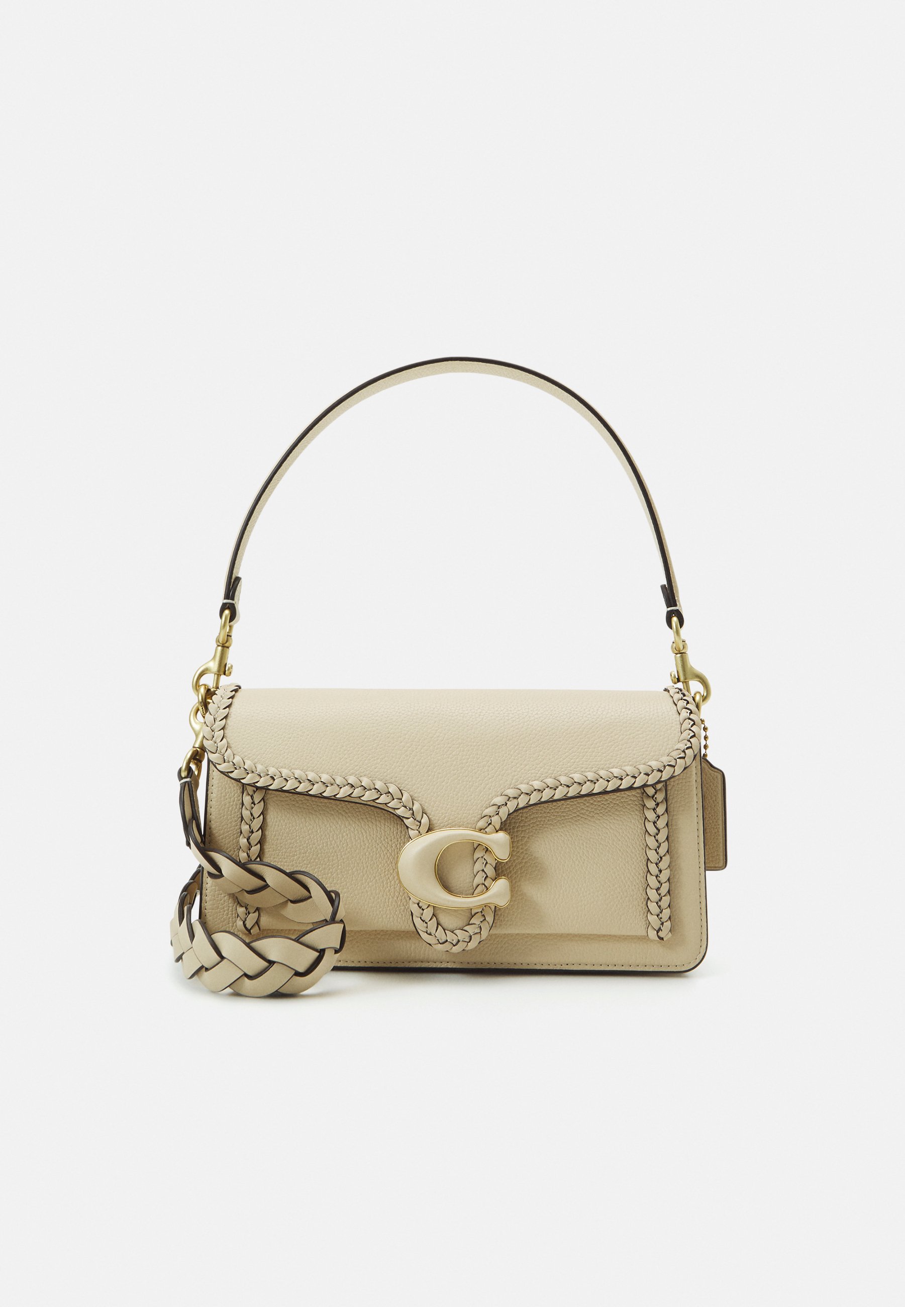 M nude plaited banana bag