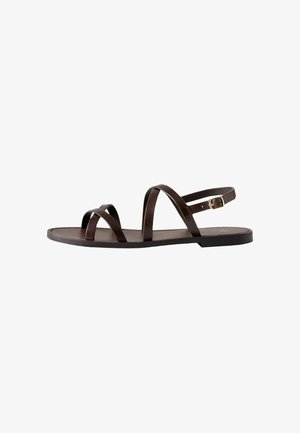 THE SET, REGULAR FIT - STRAPPY SLINGBACK CASUAL SANDALS - Sandále - brown leather