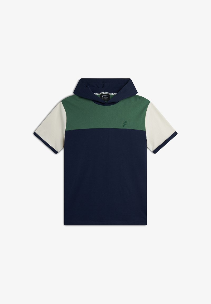 Freddy A MANICHE CORTE CON DESIGN COLOUR BLOCK - Camiseta estampada - blu