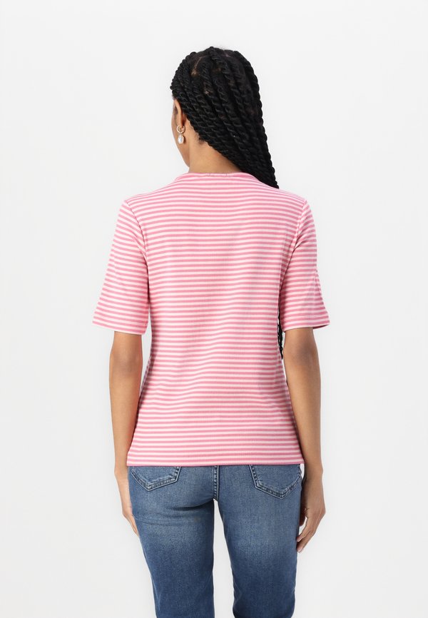 STRIPED CREW NECK - Print T-shirt - bright rose3