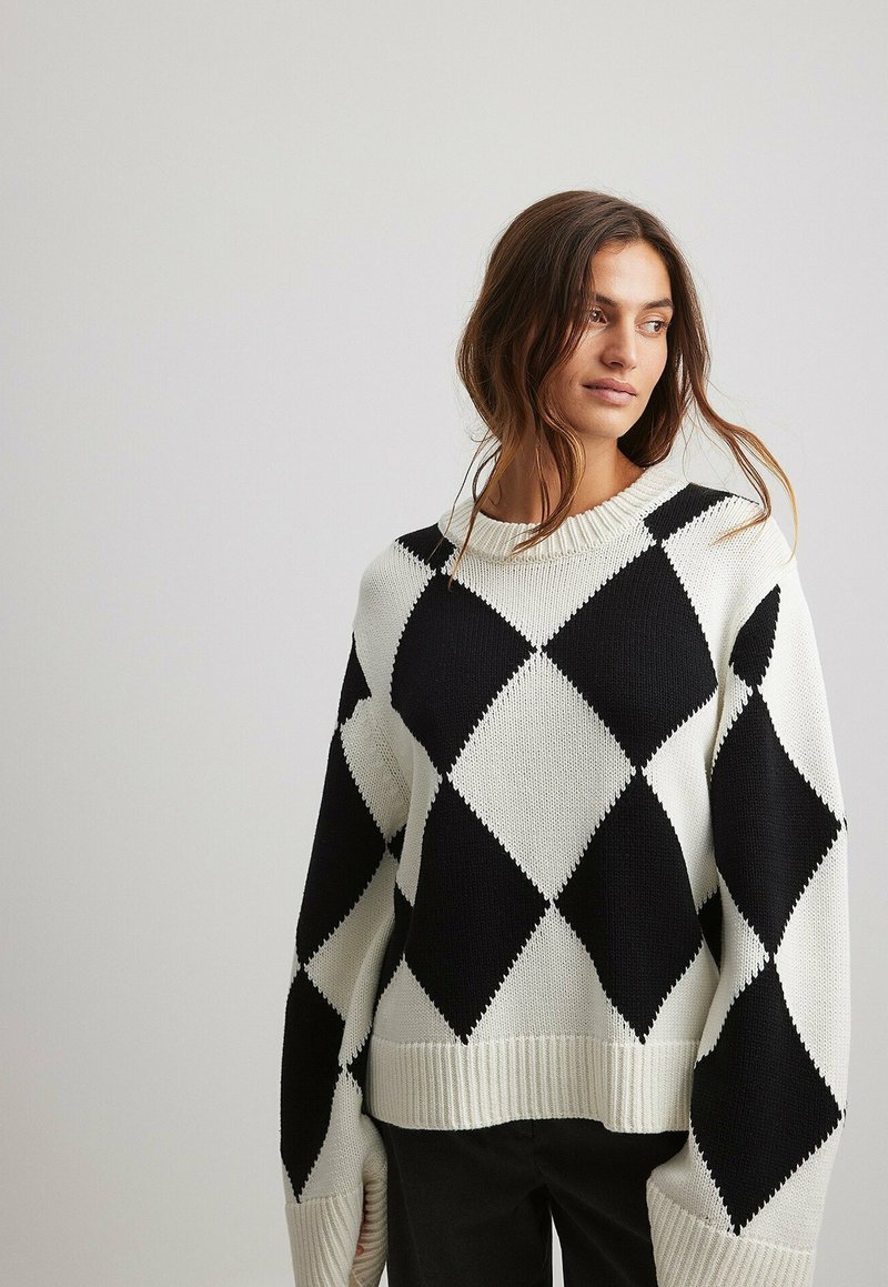 NA-KD OVERSIZED - Trui - black white
