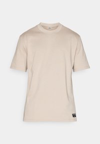 CENTRE MOCK NECK - Jednoduché tričko - beige