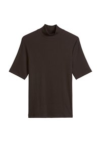 SHORT SLEEVE HIGH NECK - T-shirt print - dark coffee