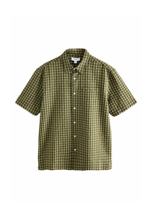 REGULAR FIT - TEXTURED MICRO CHECK SHORT SLEEVE - Krekls - green