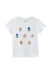 Monoprix MANCHES COURTES BRODÉ - T-shirt imprimé - ecru