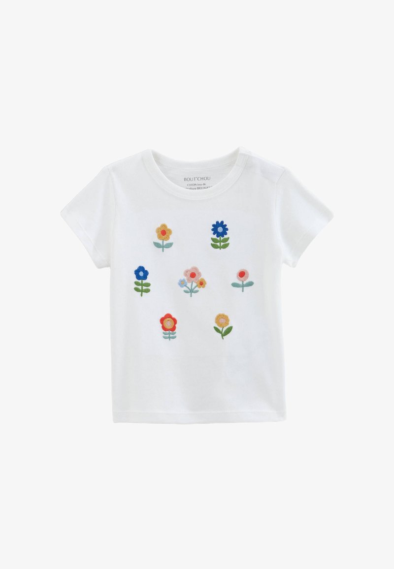 Monoprix MANCHES COURTES BRODÉ - T-shirt imprimé - ecru