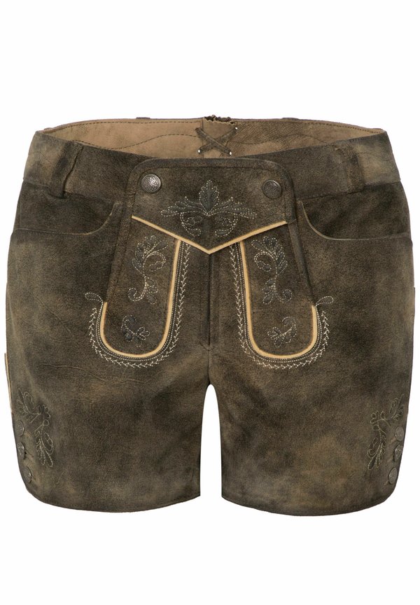 PERGA - Lederhose - dunkelbraun