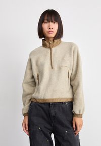 Salomon OUTLINE NOV CROP - Felpa in pile - white pepper/shitake