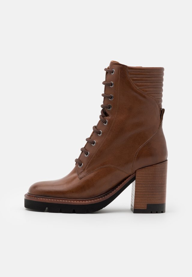 Lace-up ankle boots - malaga cannella