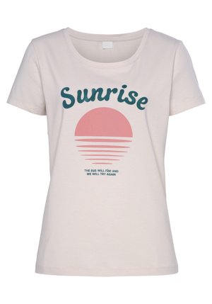 KURZARM - Print T-shirt - creme
