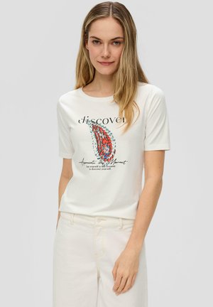 s.Oliver STRETCH - T-Shirt print - ecru