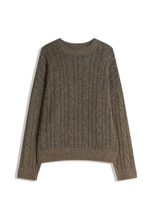 CABLE - Pullover - dark brown