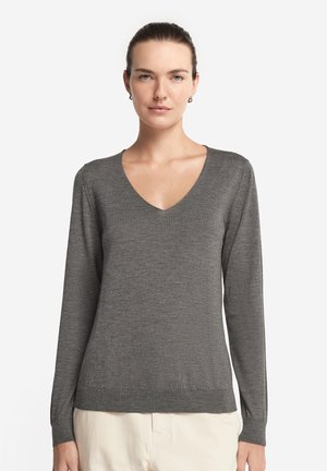 V NECK - Maglione - Grey