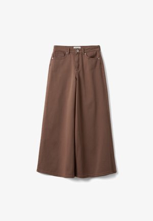 Stefanel, GREEN WIDE LEG DENIM BOOTCUT JEANS IN PURE COTTON WITH REGULAR FIT. - Vaqueros a campana - chocolate brown