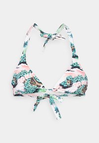 Tommy Jeans HERITAGE KNOT STRIANGLE PRINT - Bikini felső - light green/white/pink