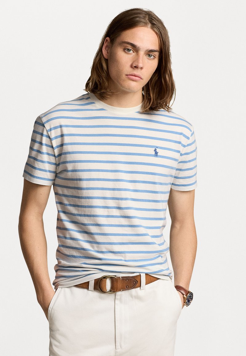 Polo Ralph Lauren CLASSIC FIT STRIPED JERSEY T-SHIRT - Apdrukāts T-krekls - nevis/vessel blue
