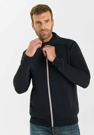 Felpa con zip - black