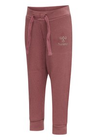 Vaffelmönstrade, bordeauxfärgade sweatpants med elastisk midja och dragsko, med en liten broderad logotyp framtill.