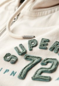 Superdry & Co ATHLETIC ESSENTIALS CROP - Sudadera con cremallera - turtledove cream