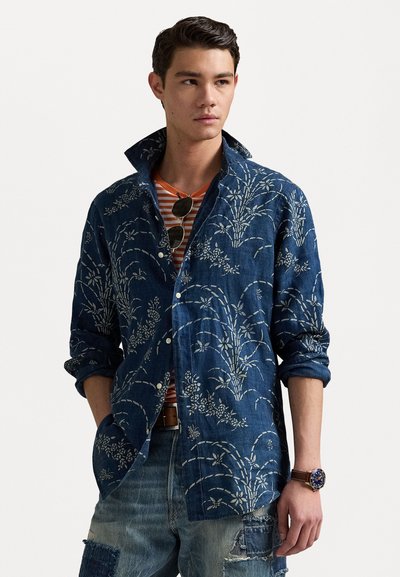 Polo Ralph Lauren CLASSIC FIT INDIGO FLORAL LINEN SHIRT - Košile - dark blue/multi-coloured