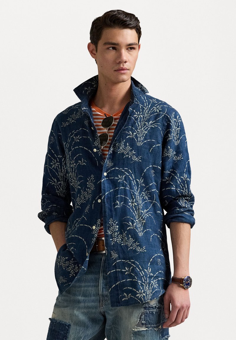 Polo Ralph Lauren - CLASSIC FIT INDIGO FLORAL LINEN SHIRT - Camisa - dark blue/multi-coloured, Ampliar