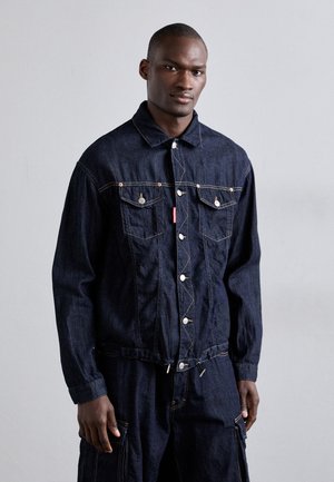 DRAWSTRING JACKET - Denim jacket - navy blue