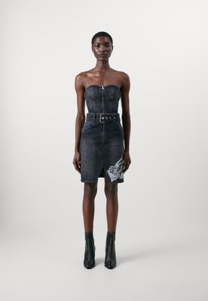 BANDEAU DRESS - Dongerikjole - washed black