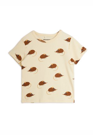 Mini Rodini, ELEPHANT SHREW TEE UNISEX - T-shirts print - beige