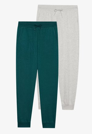 2 PACK UNISEX - Pantalon de survêtement - mottled light grey,dark green