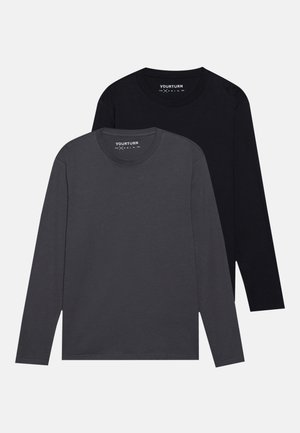 YOURTURN UNISEX 2 PACK - Longsleeve - black/dark grey