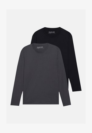 UNISEX 2 PACK - Camisola de manga comprida - black/dark grey
