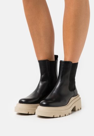 LEATHER - Bottines à plateau - black