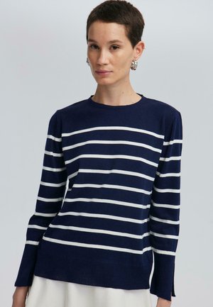 STRIPED - Svetrík - navy blue