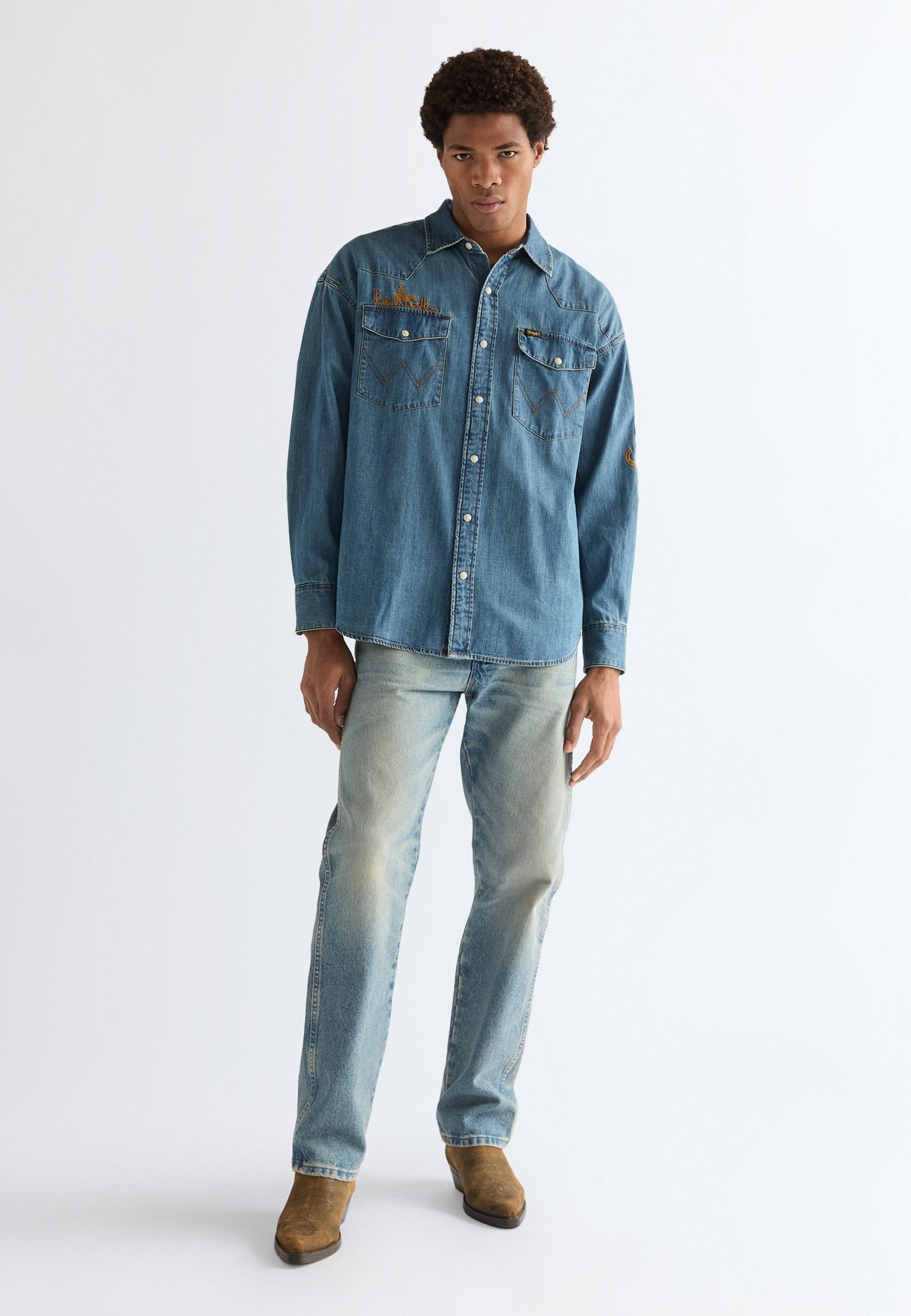 Wrangler WESTERN - Shirt - trail blazer/blue denim - Zalando.ie