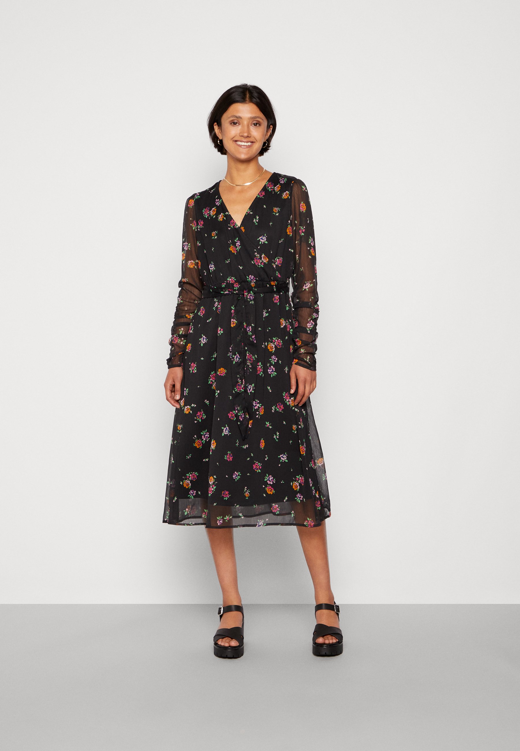 Vero Moda VMCAROLINA CALF DRESS - Jurk - black / doris/zwart - Zalando.nl