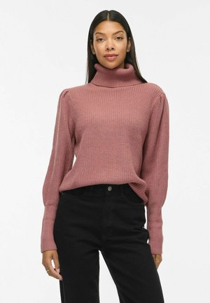 VILA, KNITTED PULLOVER TURTLENECK - Pullover - nostalgia rose