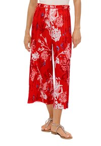 s.Oliver BLACK LABEL CULOTTE MIT ALL OVER - Pantalon classique - preiselbeere