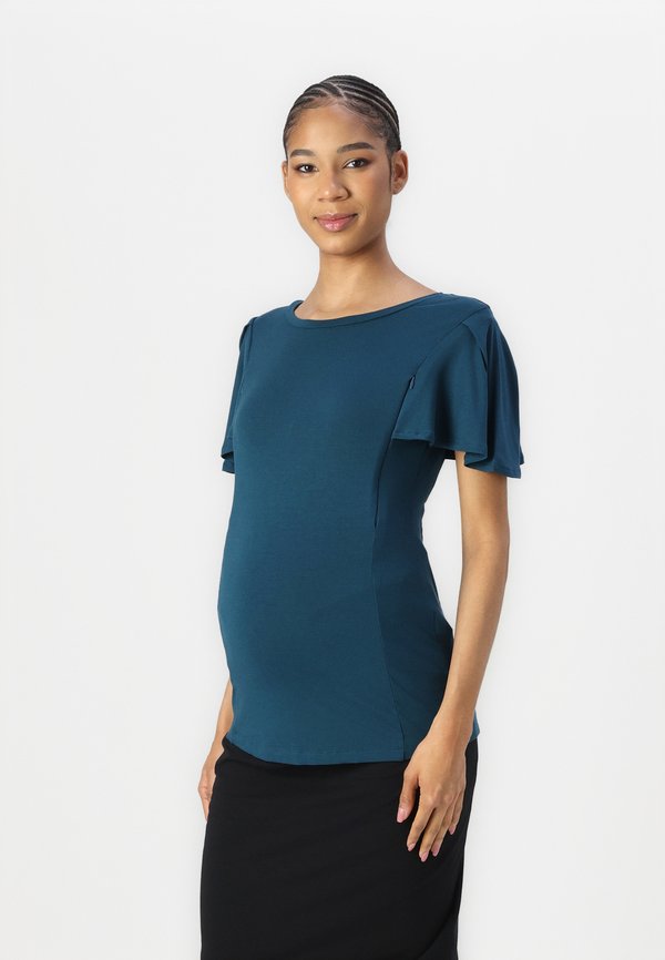FLOWY SHORT SLEEVE NURSING TOP - Basic T-shirt - reflecting pond