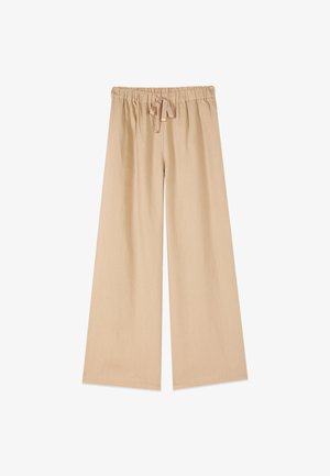 Oltre, PANTALONI WIDE LEG - Pantalones - beige