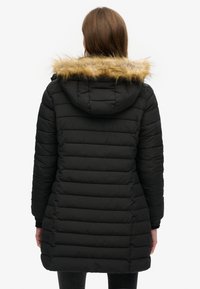 Superdry & Co FUJI HOODED MID LENGTH PUFFER - Vinterfrakke - black