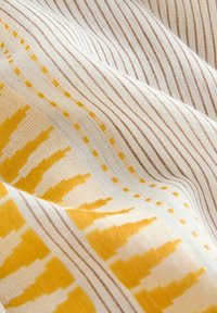 EMBROIDERED DETAIL TIE FRONT - Overhemdblouse - cream striped