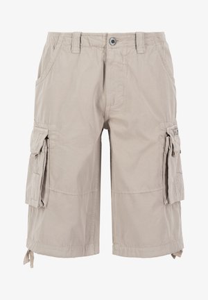 Bežiidist valmistatud kergest kangast cargo lühikesed püksid, millel on küljetaskud, nööbiga sulgemine ja põlvepikkune lõige, mida saab reguleerida.