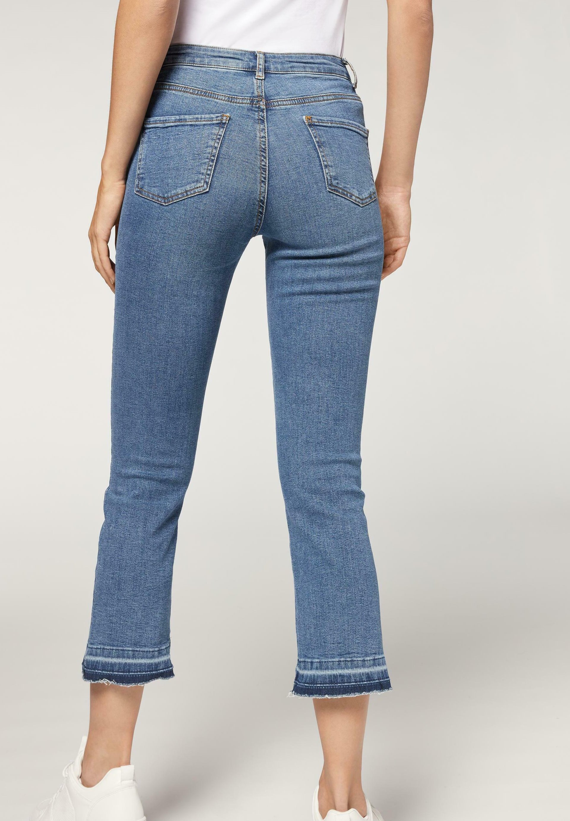 Calzedonia CROPPED - Slim fit jeans - blau denim blue snoopy/dark blue -  Zalando.de