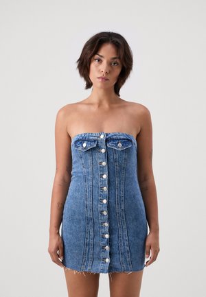 ONLJASMINE CORSET DRESS - Teksakleit - medium blue denim